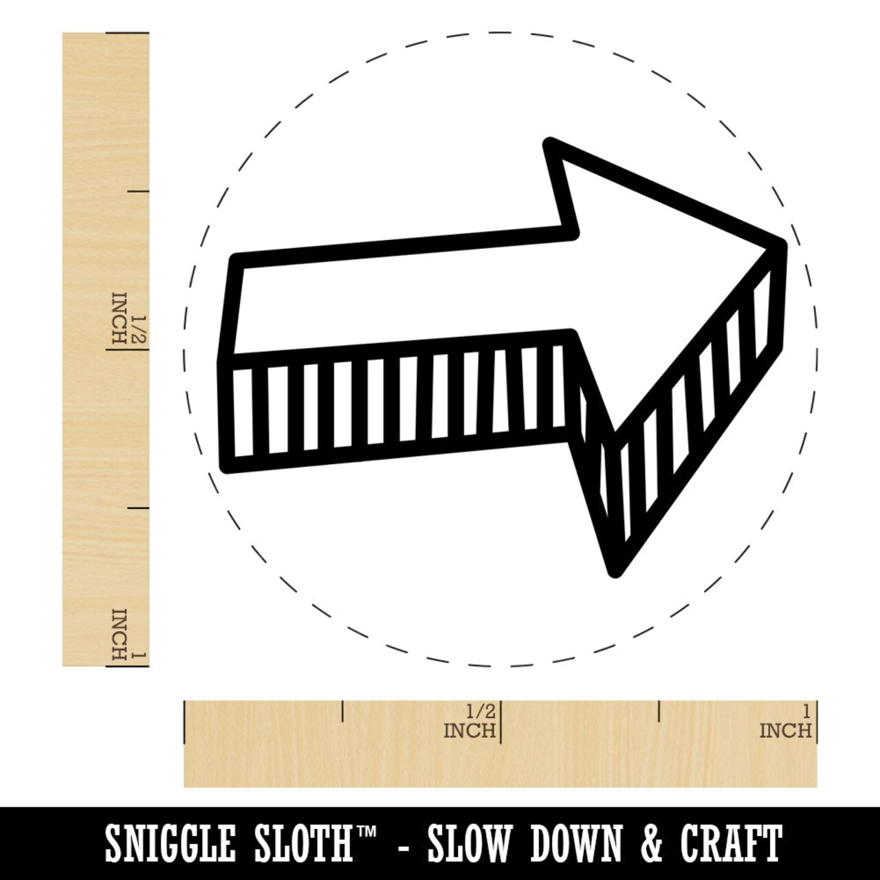 Arrow with Shadow Doodle Self-Inking Rubber Stamp for Stamping Crafting Planners